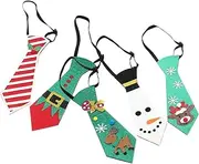 [ULDIGI] 5pcs Christmas Tie Snowflake Ties for Men Christmas Party Tie Boys Christmas Bow Tie Boy Funny Holiday Neckties Christmas Party Decor Christmas Neckties Men Ties Glitter Paper