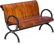 Outdoor Park Bench Outdoor Bench with Armrests, Luxury Park Chair with Streamlined Seat and Backrest, Black Cast Aluminum Patio Garden Bench(180x67x84CM)
