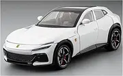 Decorative Car Model 1:22 for Purosangue FUV Sport Car Diecast Metal Alloy Display Model Modern Style Decoration Perfect for Gifting(White)