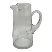 Libbey Impressions Clear Hand Blown Pinched Glass Pitcher Handmade Mexico 90 oz