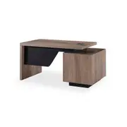 Modern Furniture KELLEN Executive Desk with Left Return 160-180cm Oak&Black