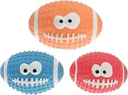3pcs Dog Squeaky Toys Rugby Ball Dog Toys Latex Puppy Chew Toy Pet Interactive Toy Dog Fetch Toys for Puppy Dog Cat (Assorted Color)
