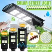 Outdoor 70W/150W/250W LED Solar Street Light PIR Sensor Dusk-Dawn Roadlamp+Timer