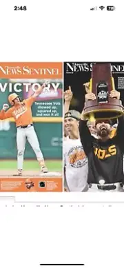 Knoxville News Sentinel Tn Vols Baseball National Champions! Collector Edition
