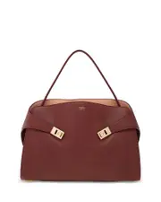 Ferragamo Hug Brown Leather Handbag OS