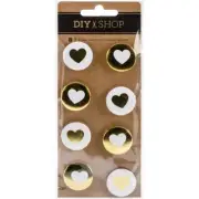 Diy Shop 4 Collection Flair Button Stickers With Foil Accents(8 Piece)