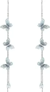 [GSBSDUIOE] Blue Dyed Butterfly Dance New Chinese Hanfu Accessories, Butterfly Studs, Long Earrings, Fresh and Elegant Temperament, Versatile Earrings