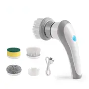 Electric Spin Scrubber for Bathroom Bathtub Kitchen, Portable Cordless Rechargeable Scrubber for Clean Tile, Floor, Wall White