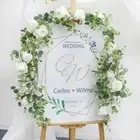 Welcome Sign Ivy Fake Plant Home Decro Garland Artificial Flower Rose Vine