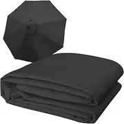 Umbrella Replacement Set (9ft/10ft/6 Ribs/8 Ribs), Cloth Umbrella Replacement, Water Resistant/UV30+, Garden Backyard Pool Umbrella Cantilever Parasol Replacement (Color : Black, Size : 2.7m-6ribs)