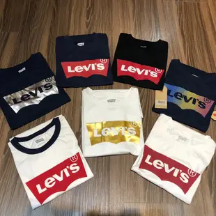 Levis 青年版 經典文字 大Logo 圓領短T 白色 情侶裝