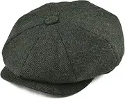 [XMSM] Men's Beret Retro Twill Newsboy Hats Fashion Casual Trend Octagonal Hat Painter Cap Forward Hat Docker Cap (Color : Green, Size : One Size)