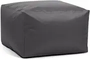 Waterproof Square Pouf Ottoman Cover Footstool Without Filler Outdoor Beach Garden Beanbag Pouf Puff Salon Floor Seat Futon Stool Bench(Gray,L-45x45x30cm-cover)
