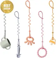 5 Pack Silicone Toy Strap Baby, Adjustable Pacifier Teether & Sippy Cup Straps