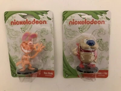 REN HOEK & STIMPY J. CAT Nickelodeon Figurines/Cake Toppers Lot