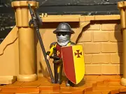 Playmobil Knights Templars Crusades Custom Made - Knight Of Ibelin Halberd Inf.