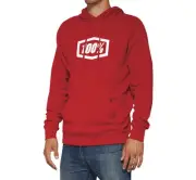 100% Icon Hoody (Sm, Deep Red)