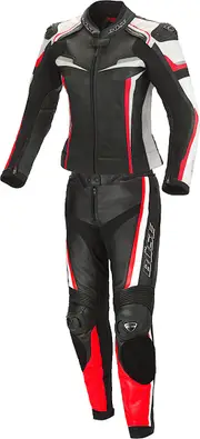 Büse Mille Two Piece Ladies Motorcycle Leather Suit, black-red, Size 40 for Women Black Red