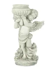 Northlight 17.5in Angel Cherub Holding A Birdbath Outdoor Garden Statue