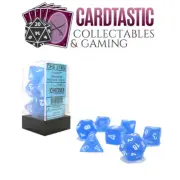 Blue with White Frosted Polyhedral 7-Die Set Chessex CHX27406
