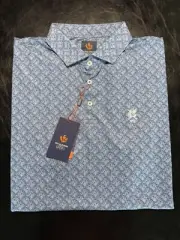 NWT MEN'S DONALD ROSS SIDNEY POLO, SIZE: XL, COLOR: HERON/WHITE (M27)