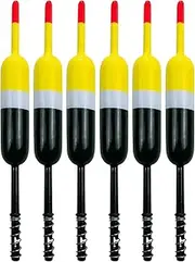 Fishing Floats and Bobbers, Fish Bobbers for Crappie Fishing, 6 Pieces High Sensitive Slip Buoyant Tool Set with Weighted Spring, Outdoor Gear for Trout Panfish Bass Walleye Catfish