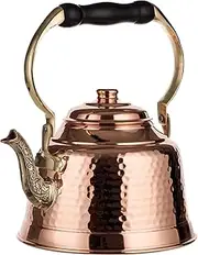 DEMMEX (1.5l) - 2017 Heavy Gauge 1mm Thick Hammered Copper Tea Pot Kettle Stovetop Teapot (1.5l)