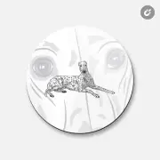 Whippet Lying Dog Animal | 4'' X 4'' Round Decorative Magnet