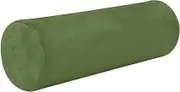 GuoChe Cervical Bolster Pillow Case Olive Drab Green Neck Roll Pillow Insert 5.5" x 17" Small Round Pillows for Chairs Cylinder Pillows Decorative Cover Back Support