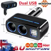 Car Charger Cigarette Lighter Double Power Adapter Socket Splitter Dual USB AUS