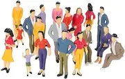 Tignapoo 20 Pcs Scale 1:25 Building Layout Mix Painted Model People Train Street Passenger Figures