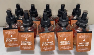 Bath & Body Works White Barn Wallflowers HONEYSUCKLE & PEACH SPRITZ Refills x 10