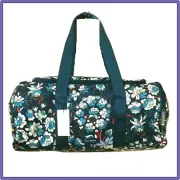 NWT Vera Bradley Lighten Up Active Duffel Travel Gym Bag in Floral Bursts Blue