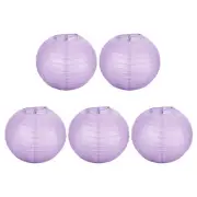 5 Pcs 8" Paper Lanterns Round Hanging Chinese/Japanese Decor Light Purple