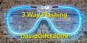 LED FLASHING SUNGLASSES LIGHT UP GLASSES BLINKING SHUTTER RAVE PARTY CLUB HOT