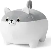 Shiba Inu Stuffed Animal Toy - Cute Corgi & Akita Dog Plush Pillow, Plush Toy Best Gifts for Girl and Boy, Can Be Used for Bed and Sofa Chair（Shiba Inu, Gray Round Body, 15.7"）