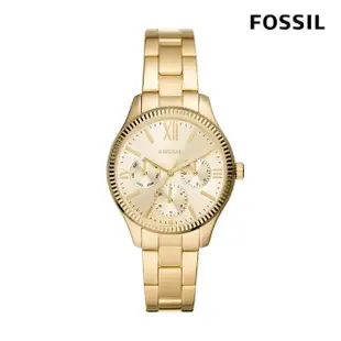 【FOSSIL 官方旗艦館】RYE系列 經典大錶徑三眼女錶 不鏽鋼錶帶指針手錶 36MM(多色可選/母親節)