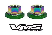 6 VMS RACING STRUT TOWER DRESS UP GREEN WASHERS & NEOCHROME NUTS FOR HONDA (for: Honda)