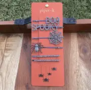 Piper K Hair Clips Pins Set 6 Halloween Boo/ Spooky /Spider,/Spider Web