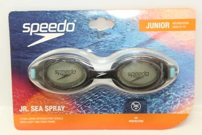 Speedo JUNIOR Sea Spray Black Swimming Goggles Latex Free UV Protection