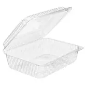 [25 PACK] 130oz Clear Hinged Food Storage Clamshell Container 9.94" x 7.38"