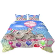 Children Design Cute Elephant Cup and Balloons Coverlet
