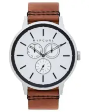 Rip Curl DETROIT MULTI EYE LEATHER SURF WATCH New - A3115 Silver Rrp $249.99