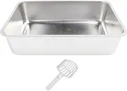 Metal Cat Litter Tray, Stainless Steel Litter Box with Odor , Anti Splashing, Cat Litter Scoop for Small Medium Large Cats (Extra Large)