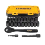 NEW DEWALT DWMT74739 Impact Socket Set, 23-Piece, 1/2" Drive Metric / SAE