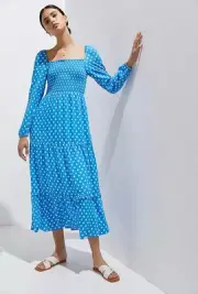 Anthropologie Dolan Left Coast Laney Polka DotMaxi Dress Size XS W/ Pockets NWT
