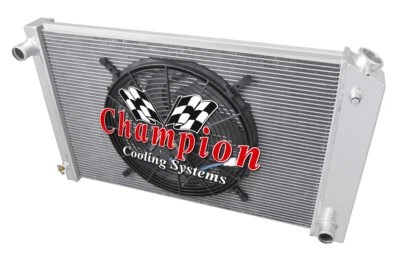 RC 3 Row Radiator 19x28",16" Fan-1973-1991 Chevrolet Suburban V8 (Manual) (for: Chevrolet)