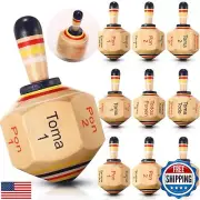 Poen 5 Pieces Large Wooden Toma Todo Bulk, 4.5 inch Classic Mexican Wood Spin
