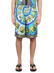 [Versace] Versace-Silk Shorts The Masks-Uomo 48