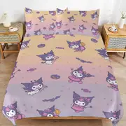 a1535 Kuromi Duvet Cover Set, 3 Piece Bedding Set 86x70" Double Sided Printing Decorative Comforter Cover Set (1 Duvet Cover + 2 Pillow Shams)" jfr153